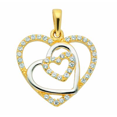 Ketten-Anhänger ADELIA´S "Damen Goldschmuck 333 Gold Anhänger Herz mit Zirkonia", gold, Schmuckanhänger, Damen, Gold, 333 Gold mit Zirkonia Goldschmuck für Damen Image