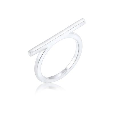 Fingerring ELLI "Geo Minimal Trend Steg 925 Silber" Gr. 52, silber, Fingerringe, Damen, 52mm, ohne Stein, Silber 925 (St