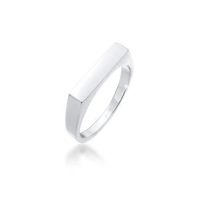 Siegelring ELLI "Siegelring Rechteck Pinky Ring 925 Silber" Gr. 50, silber, Fingerringe, Damen, 50mm, Silber 925 (Sterlingsilber), 2mm Image