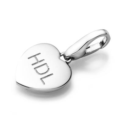 Charm Herz GIORGIO MARTELLO MILANO "Herz mit Schriftzug HDL, Silber 925" Charms silberfarben (silber) Damen