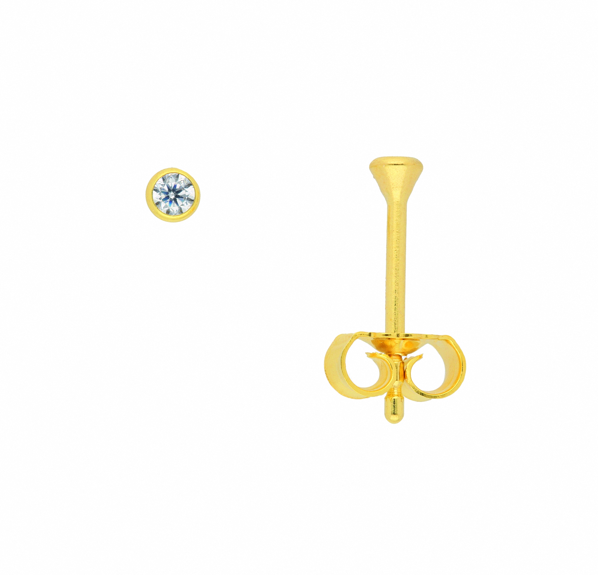 Paar Ohrhänger ADELIA´S "Damen 333 Gold Ohrringe Ohrstecker mit Zirkonia Ø 2,5 mm", gold, Ohrringe, Damen, Damen, Gelbgold 333 Gold, Gelbgold 333, Gold, mit Zirkonia Goldschmuck für Damen