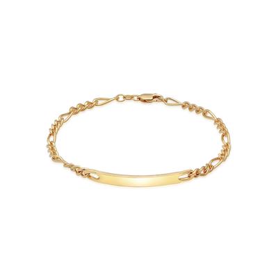Armband KUZZOI "Herren ID Platte Figaro Klassisch 925 Silber" Gr. 23, gold, Armbänder, Herren, 23cm, ohne Stein, Silber 925 (Sterlingsilber), Armbänder mit Gravur Image
