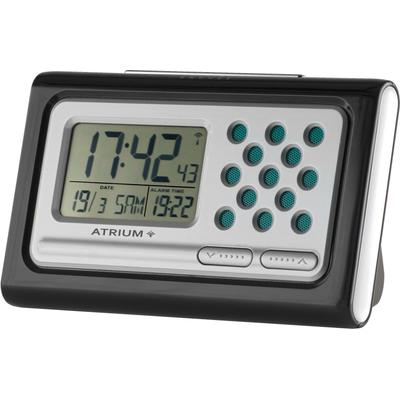 Funkwecker ATRIUM "A310-7", schwarz, Wecker, Digitalwecker, Quarzwecker, Schlafzimmer, Sprachausgabe, Senioren