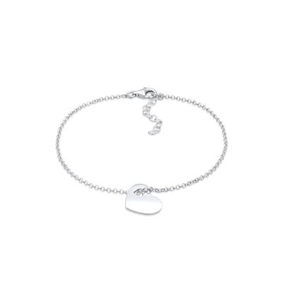 Armband ELLI "Herz Anhänger Symbol Liebe 925 Silber", silber, Armbänder, Damen, 19cm,mit Steinen, Silber 925 (Sterlingsilber) Image