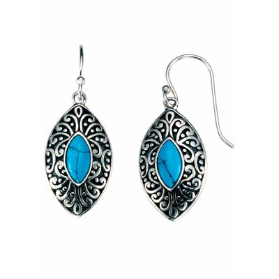 Paar Ohrhänger FIRETTI "Schmuck Geschenk Silber 925 Ohrschmuck Ohrhaken Edelstein", blau (silber, 925, türkis, schwarz, türkis), Ohrringe, Damen, Silber 925 (Sterlingsilber), mit Türkis (rec.) Image