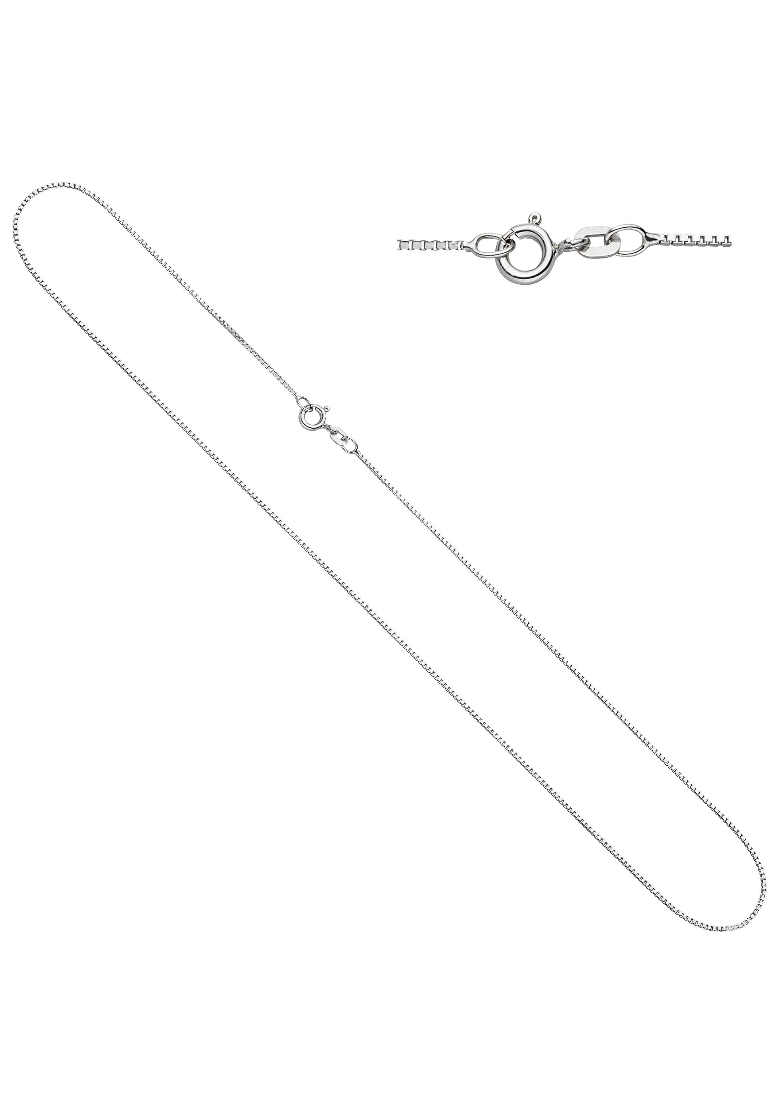 Goldkette JOBO, weiß (weißgold 333), Halsketten, Weißgold 333, L: 50, Venezianerkette 333 Weißgold 50 cm 0,9 mm