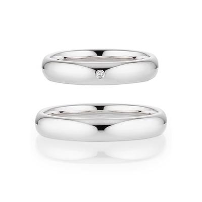 Trauring BRUNO BANANI "Schmuck Geschenk Ehering Hochzeit Damenring Herrenring" Gr. 53, silber (silberfarben), Fingerringe, 53, 0,01 ct SI = kleine Einschlüsse mit Brillant, Silber 925 (Sterlingsilber), 4mm, wahlweise mit oder ohne Brillant, Made in... Image