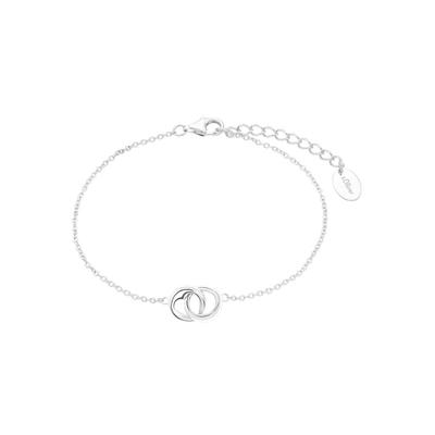 Armband S.OLIVER "Kreis mit Herz, 2035755", silber (silberfarben), Armbänder, Damen, Silber 925 (Sterlingsilber)