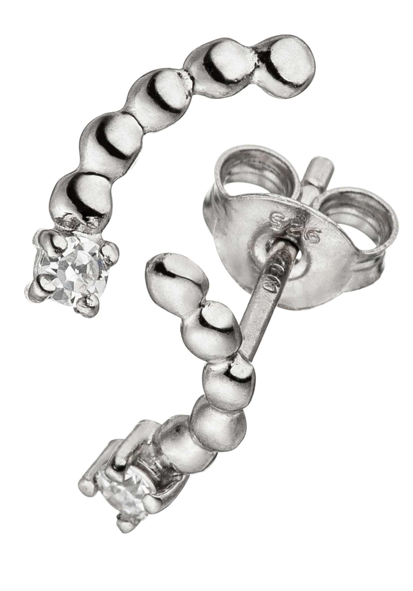 Paar Ohrstecker JOBO "Ohrringe mit Zirkonia", silber (silber 925), Ohrringe, Damen, Silber 925 (Sterlingsilber), 925 Silber