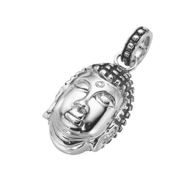 Ketten-Anhänger "Buddha-Kopf, teilweise geschwärzt, Silber 925", silber, GIORGIO MARTELLO MILANO, Schmuckanhänger, Damen