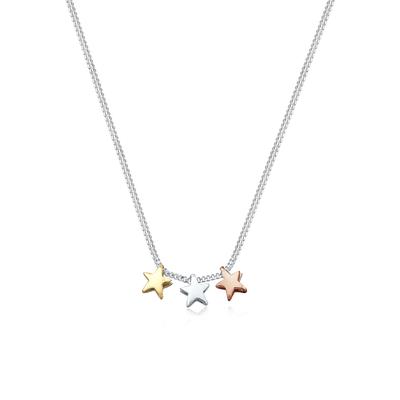 Kette mit Anhänger ELLI "Stern 925 Sterling Silber", bunt, Halsketten, Damen, 45, ohne Stein, Silber 925 (Sterlingsilber), L: 45cm Image