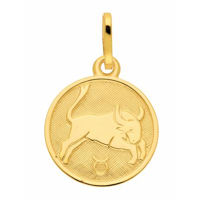 Ketten-Anhänger ADELIA´S "333 Gold Sternzeichen Anhänger Stier Ø 11,8 mm", gold, Schmuckanhänger, Damen, Damen, Stier, G