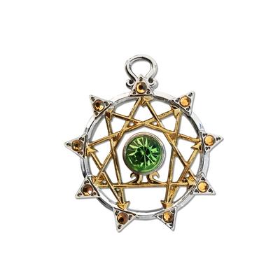 Amulett ADELIA´S "Amulett Anhänger Mystische Kabbala mit Glasstein Enneagramm" Schmuckanhänger Gr. keine ct, silberfarben (silber) Damen Amulette