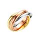 Fingerring FIRETTI "Schmuck Geschenk, 3-fach verschlungen, tricolor" Fingerringe Gr. 17, Edelstahl, 3,2 mm, rosegold (edelstahlfarben, roségoldfarben, gelbgoldfarben) Damen Fingerringe Ringe