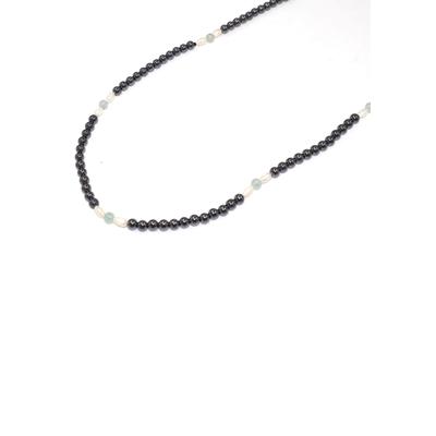 Lange Kette FIRETTI "Schmuck Geschenk Halsschmuck Halskette Edelsteinkette Achat Hämatit", bunt (grau, hellgrün, weiß), Halsketten, Damen, Stein-Perlen, L: 90cm B: 4mm, Stein, Perlen, Made in Germany - mit Hämatit, Achat - mit Süßwasserzuchtperle,... Image