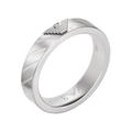 Fingerring EMPORIO ARMANI "ESSENTIAL, EGS2924040" Fingerringe Gr. 21, Edelstahl, 5 mm, silberfarben (edelstahlfarben) Damen Fingerringe