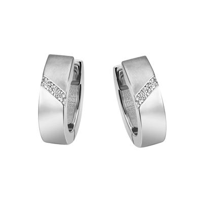 Paar Creolen FIRETTI "Schmuck Geschenk Silber 925 Ohrschmuck glitzernd", silber (silberfarben, kristallweiß, kristallweiß), Ohrringe, Damen, Silber 925 (Sterlingsilber), mit Zirkonia (synth.) Image