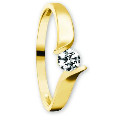 Goldring ONE ELEMENT "Zirkonia Ring aus 333 Gelbgold" Gr. 56, gold, Fingerringe, Damen, 56,mit Zirkonia, Gelbgold 333-Gold, Gelbgold 333, Gold, ein Hauch von Luxus für den Alltag Image