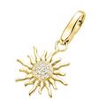 Charm-Einhänger GIORGIO MARTELLO MILANO "Sonne mit Zirkonia, vergoldet, Silber 925" Charms goldfarben (gold) Damen Charms Anhänger