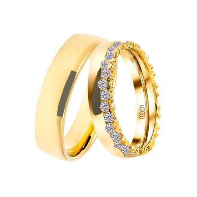 Trauring DOOSTI "Schmuck Geschenk Silber 925 Trauring Ehering Partnerring LIEBE" Gr. 58, gold (gelbgoldfarben), Fingerringe, 58, ohne Zirkonia, Silber 925 (Sterlingsilber), 5,6mm, wahlweise mit oder ohne Zirkonia Image