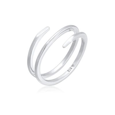 Fingerring ELLI "Wickelring Twist Fein 925 Silber" Gr. 62, silber, Fingerringe, Damen, 62mm, ohne Stein, Silber 925 (Ste