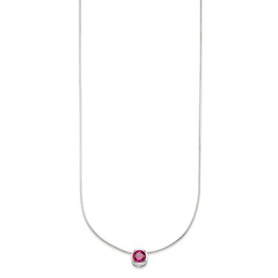 Kette mit Anhänger BRUNO BANANI "Schmuck Geschenk Silber 925 Halsschmuck Halskette Schlangenkette Stein", bunt (silberfarben, rot), Halsketten, Damen, Silber 925 (Sterlingsilber), L: 45cm, mit Zirkonia (synth.), Korund (synth.) oder Spinell (synth.) Image