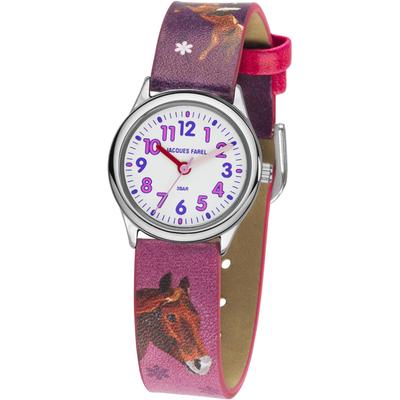 Quarzuhr JACQUES FAREL "HCC 543, mit Pferdemotiv" Armbanduhren bunt (pink, lila) Kinder Kinderuhren