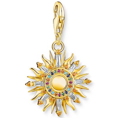 Charm-Einhänger THOMAS SABO "Sonne, 1935-488-7", gold (gelbgoldfarben, mehrfarbig, mehrfarbig), Charms, Damen, Silber 92