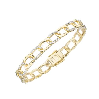 Armband "mit Zirkonia, Silber 925", gold, GIORGIO MARTELLO MILANO, Armbänder, Damen, 19cm, Silber 925 (Sterlingsilber)