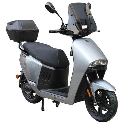 E-Motorroller GREENSTREET "HYPE 3000 W 85 km/h inkl. Windschild + Topcase", silber (silberfarben, schwarz), Elektromotorroller, 85 km/h, bis zu 90 km Reichweite, mit USB-Anschluss und Keyless-System, B:73cm H:128cm L:185cm