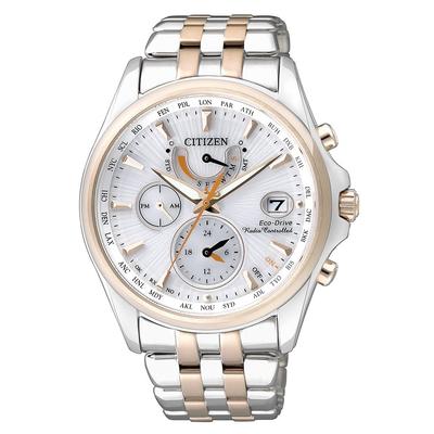 Funk-Multifunktionsuhr CITIZEN, silber (silberfarben, roségoldfarben), Armbanduhren, Damen, Armbanduhr, Damenuhr, Solar, Edelstahlarmband, bis 10 bar wasserdicht