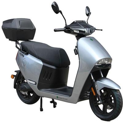 E-Motorroller GREENSTREET "HYPE 3000 W 85 km/h inkl. Topcase", silber (silberfarben, schwarz), Elektromotorroller, 85 km/h, bis zu 90 km Reichweite, mit USB-Anschluss und Keyless-System, B:73cm H:128cm L:185cm