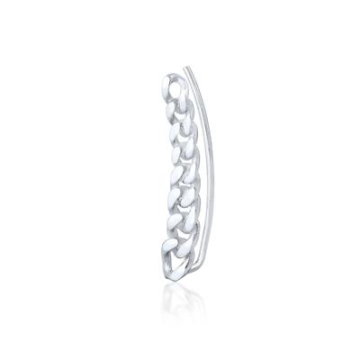 Single-Ohrhaken ELLI "Single Earclimber Panzerkette 925 Sterling Silver", silber, Ohrringe, Damen, OneSize, ohne Stein, Silber 925 (Sterlingsilber) Image