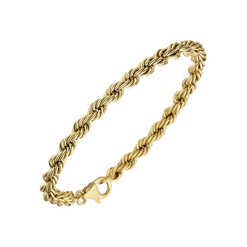 Goldarmband JOBO Armbänder Gr. Gelbgold 585, gelb (gelbgold 585) Damen Kordelarmband 585 Gold 19 cm