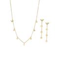 Ohrring und Ketten Set EMPORIO ARMANI "LOGO, KREIS, RUND, EGS3064SET" Schmuck-Sets gelb (gelbgoldfarben) Damen Brautschmuck