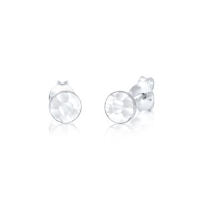 Paar Ohrstecker ELLI "Kreis Gehämmert Geo Rund 925 Silber", silber, Ohrringe, Damen, OneSize, ohne Stein, Silber 925 (Sterlingsilber) Image