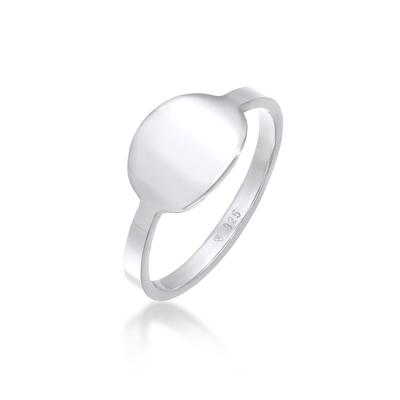 Siegelring ELLI "Siegelring Basic Trend Oval 925 Silber" Gr. 56, silber, Fingerringe, Damen, 56mm, Silber 925 (Sterlingsilber), 2mm Image