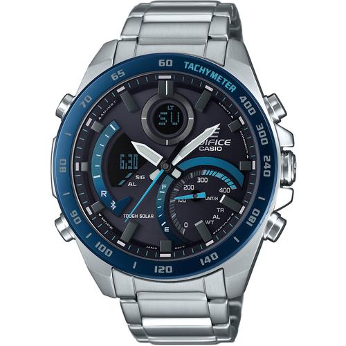 Smartwatch CASIO EDIFICE ""ECB-900DB-1BER"" Smartwatches silberfarben Smartwatch Solaruhr, Armbanduhr, Herrenuhr, Android, iOS, Stoppfunktion