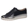 Plateausneaker CAPRICE, Damen, Gr. 40, blau (dunkelblau kombiniert), Leder, sportlich, Schuhe, Freizeitschuh, Halbschuh, Schnürschuh mit gepolstertem Schaftrand