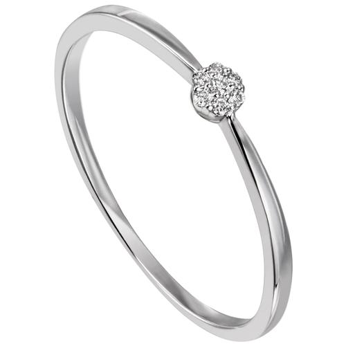 "Diamantring JOBO ""Ring mit 7 Diamanten"" Fingerringe Gr. 54, SI = kleine Einschlüsse, Weißgold 585-Diamanten, weiß (weißgold 585) Damen Diamantringe 585 Weißgold"