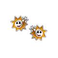 Paar Ohrstecker JOBO "Kinder-Ohrringe Lächelnde Sonne" Ohrringe Gr. Silber 925 (Sterlingsilber), gelb Jobo