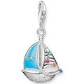 Charm-Einhänger THOMAS SABO "Segelboot, 1927-340-7" Charms blau (silberfarben, mehrfarbig, türkis, mehrfarbig) Damen Charms Anhänger