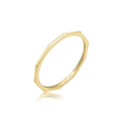 Fingerring ELLI PREMIUM "Bandring 375 Gelbgold" Gr. 56, gold, Fingerringe, Damen, 56mm, ohne Stein, Gelbgold 375, 1mm Image