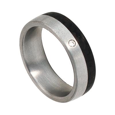 Diamantring JOBO Gr. 58, silber (edelstahlfarben), Fingerringe, Damen, 58, SI = kleine Einschlüsse, Diamanten-Carbon-Ede