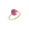Fingerring JAMELLI "Silber 925 vergoldet mit echtem pinken Safir 10x9mm" Gr. 60, gelb (gelb, pink), Fingerringe, Damen, 060 (19,1), 4,05 ct, Silber 925 (Sterlingsilber)