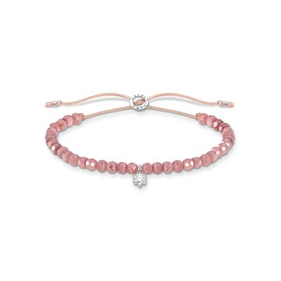 Armband THOMAS SABO "Perlen mit Stein, A1987-401-11-L20V,-401-9-L20V,-905-17-L20V" Gr. 20, bunt (silberfarben, pink, pin