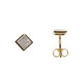 Paar Ohrstecker FIRETTI "Schmuck Geschenk Gold 585 Ohrschmuck Quadrat" Ohrringe Gr. 0,11 ct P2 = erkennbare Einschlüsse, Gelbgold 585-Diamanten, weiß (gelbgoldfarben, silberfarben, weiß) Damen Ohrstecker