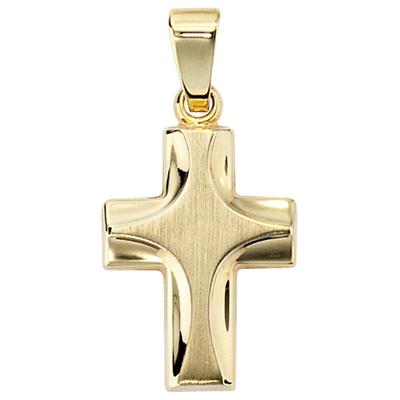 Kreuz-Anhänger JOBO "Anhänger Kreuz", gelb (gelbgold 585), Schmuckanhänger, Damen, Gelbgold 585, 585 Gold Image