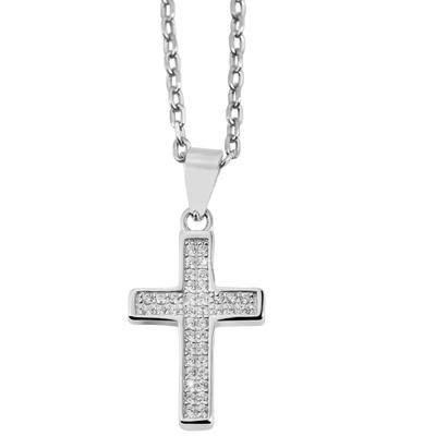 Ketten-Anhänger ADELIA´S "Damen Anhänger Kreuz aus 925 Silber mit Zirkonia", silber, Schmuckanhänger, Damen