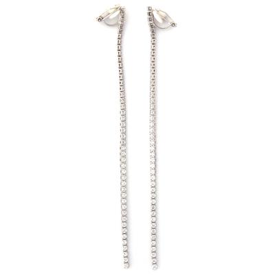 Paar Ohrclips FIRETTI "elegant, zeitlos, feminin", weiß (metallfarben, weiß, weiß), Ohrringe, Damen, Metall, mit Strassstein Image